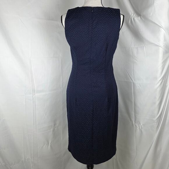 J.McLaughlin Sheath Dress Women XS Navy Textured Sleeveless Stretch Classic - Picture 5 of 12